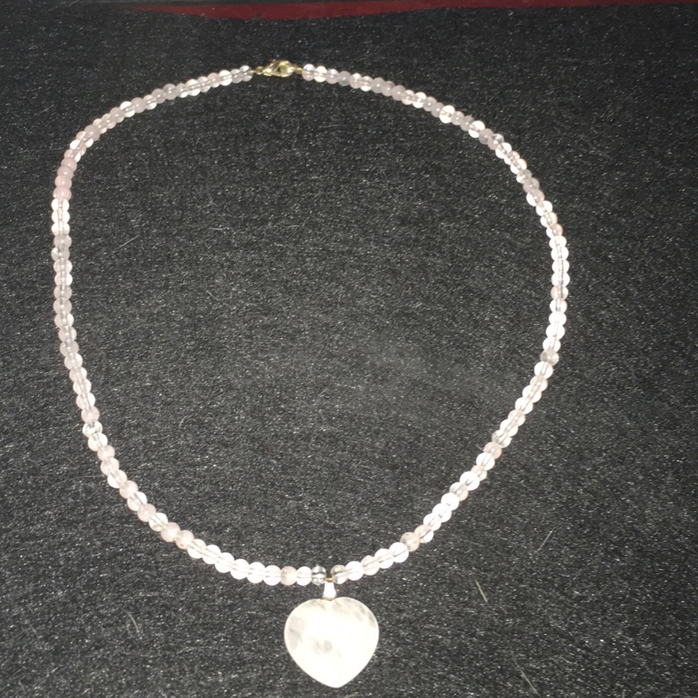 Rose Quartz Beaded Necklace.